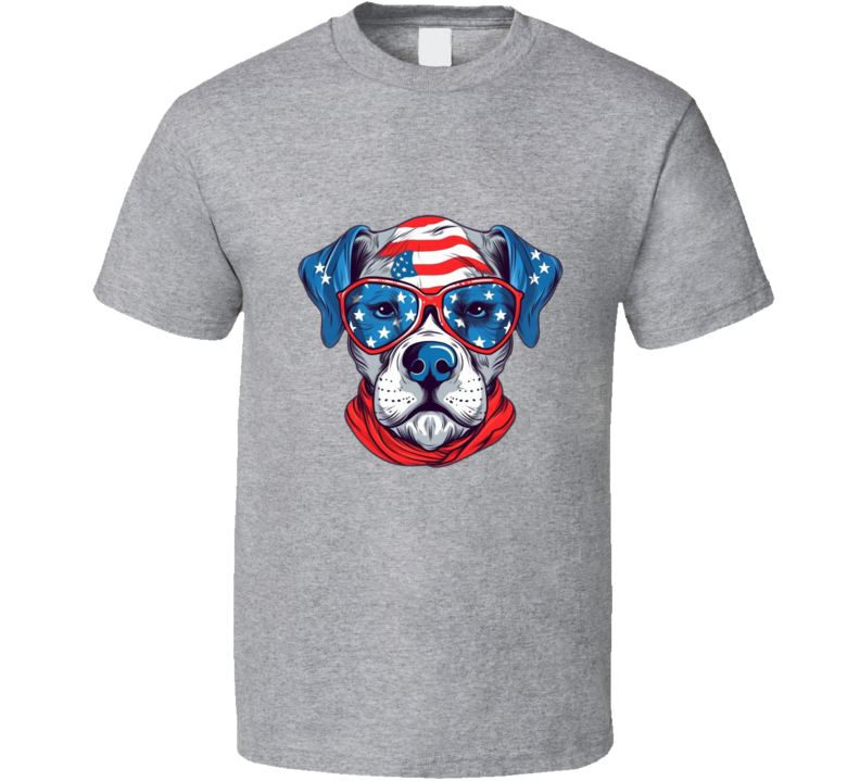 Cool Patriotic Dog Tee Usa Pride Canine Tshirt July 4th T Shirt