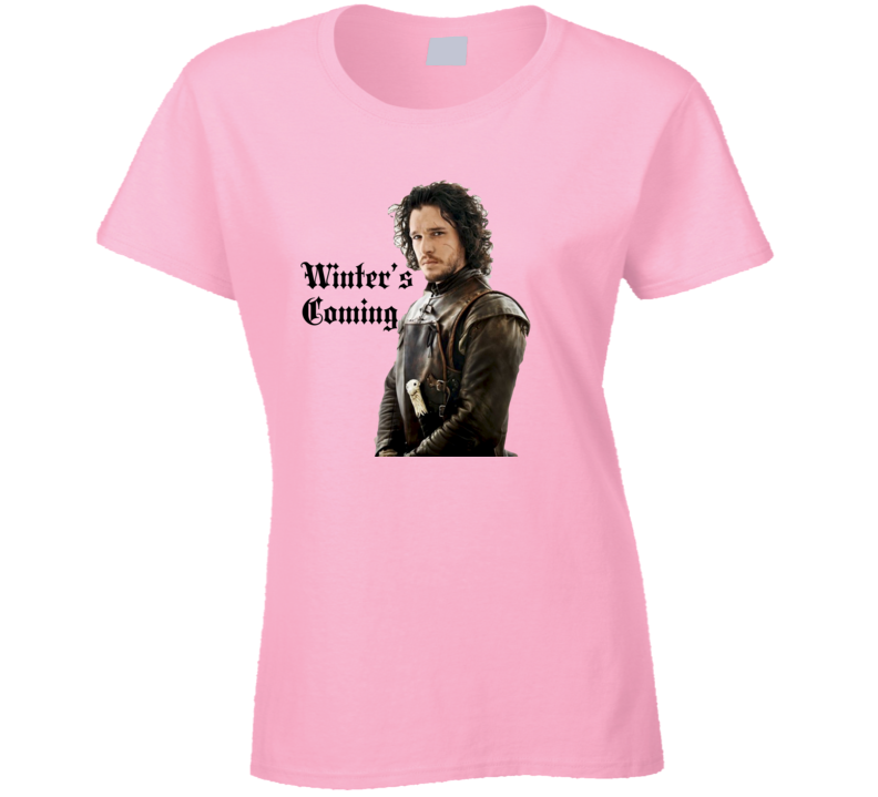 Jon Snow Winter's Coming T-Shirt Game of Thrones Novelty Shirt Kit Harington New