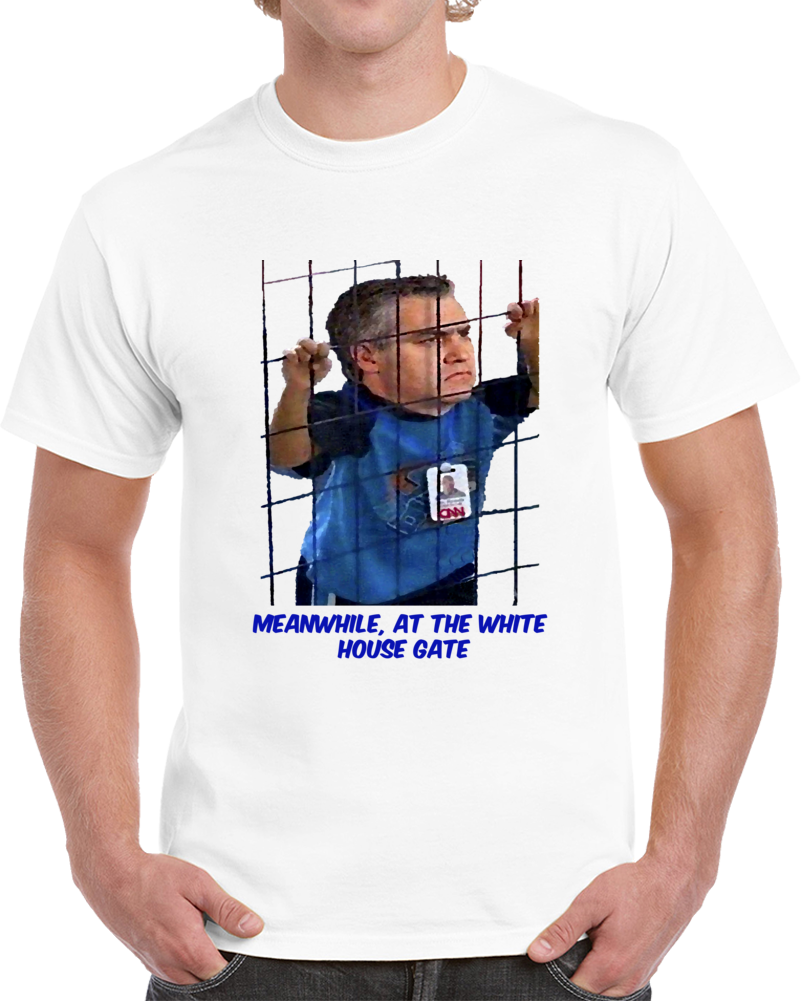 Acosta At White House Gate T Shirt Fake News Media Political Gift Funny Tee Top