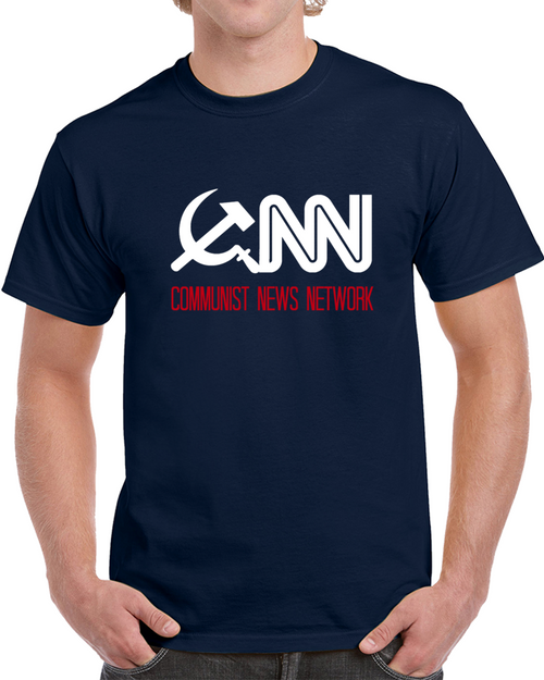 Cnn Communist News Network T Shirt Fake News Media Tee Novelty Clothing T Shirt