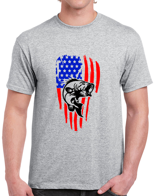 American Flag Fishing Shirt Vintage Fishing Tshirt Novelty Bass Angling T Shirt