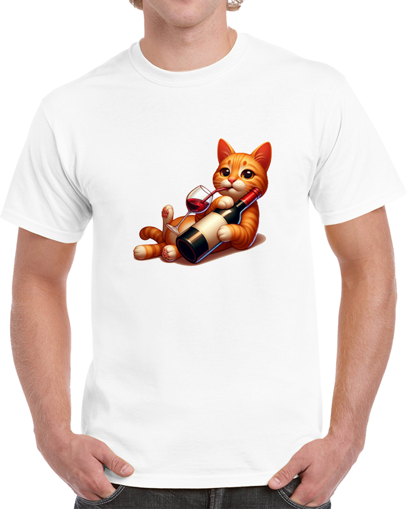 Purr-vignon Blanc: Funny Cat Drinking Wine T Shirt