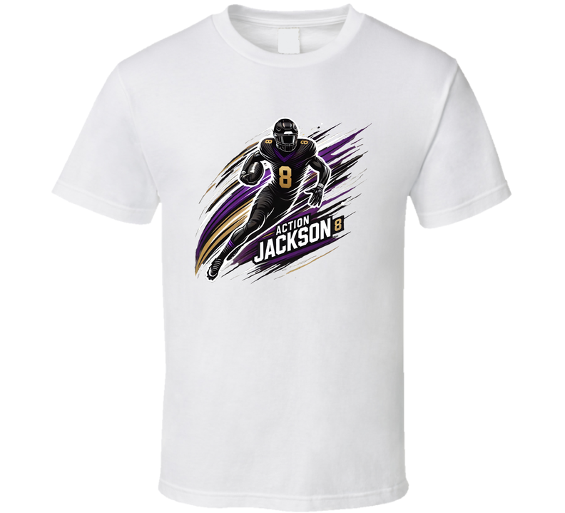 Action Jackson Tshirt Ravens Football Quarterback Tee Great Lamar Mvp T Shirt