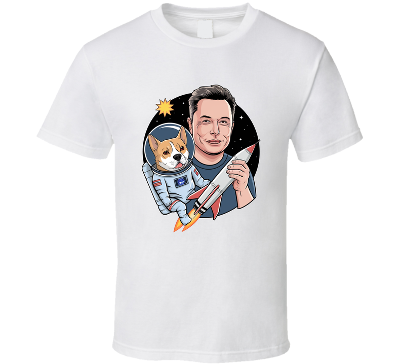 Elon Musk Space Dog Rocket Man Cute Doge T-shirt Fun Trendy Space-themed Tee T Shirt