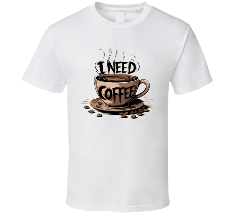 I Need Coffee T-Shirt – Funny Caffeine Lover Tee For Coffee Addicts &amp; Espresso Fans T Shirt