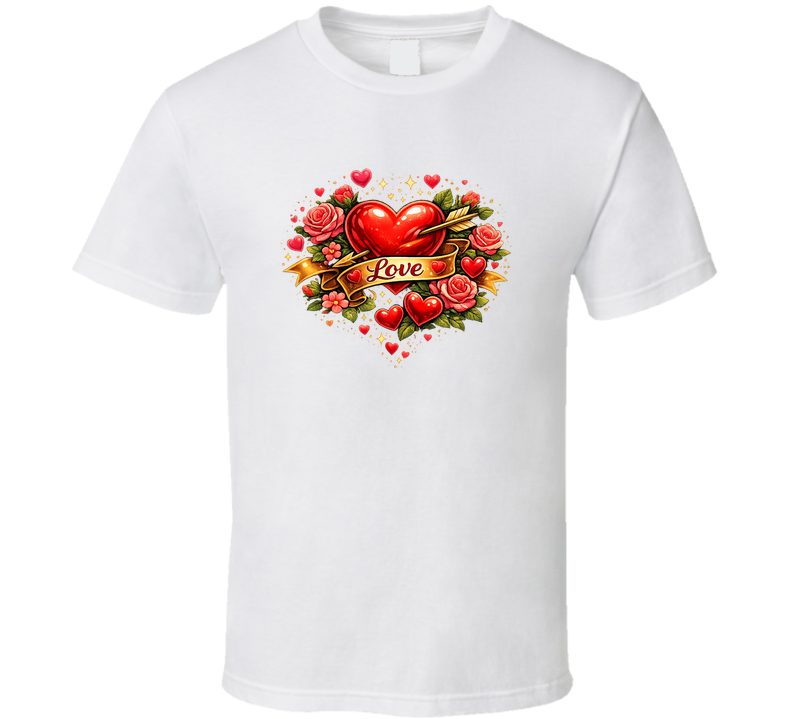 Love-themed Heart Graphic T-shirt Cute Romantic Novelty Gift For Him Or Her T Shirt