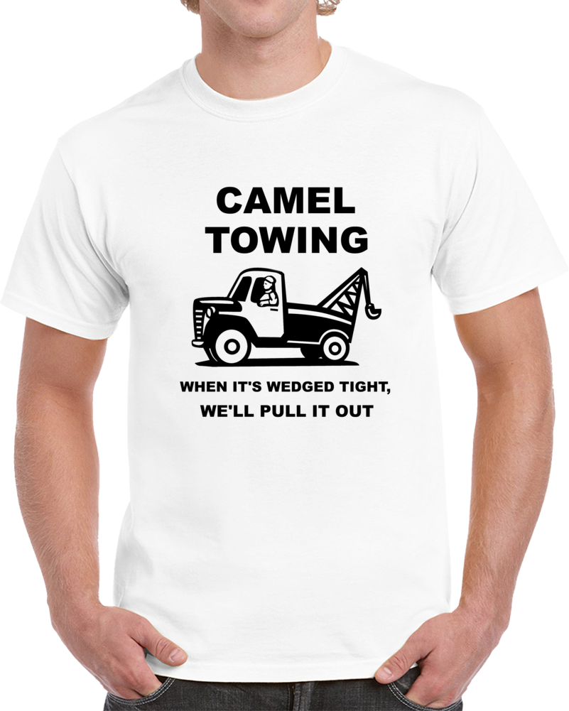 Camel Towing Funny Golf T-shirt Novelty Adult Humor Party Cotton Unisex Tee Gift