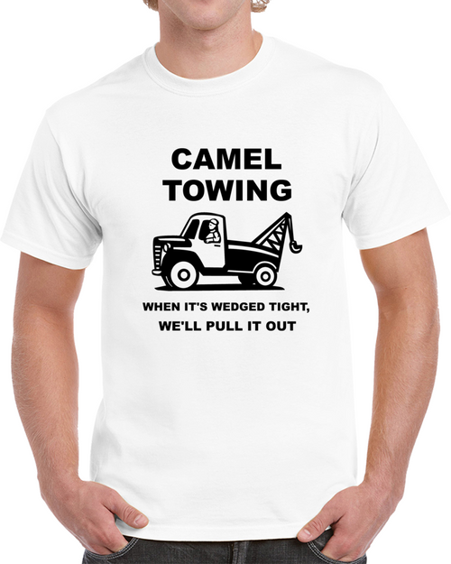 Camel Towing Funny Golf T-shirt Novelty Adult Humor Party Cotton Unisex Tee Gift