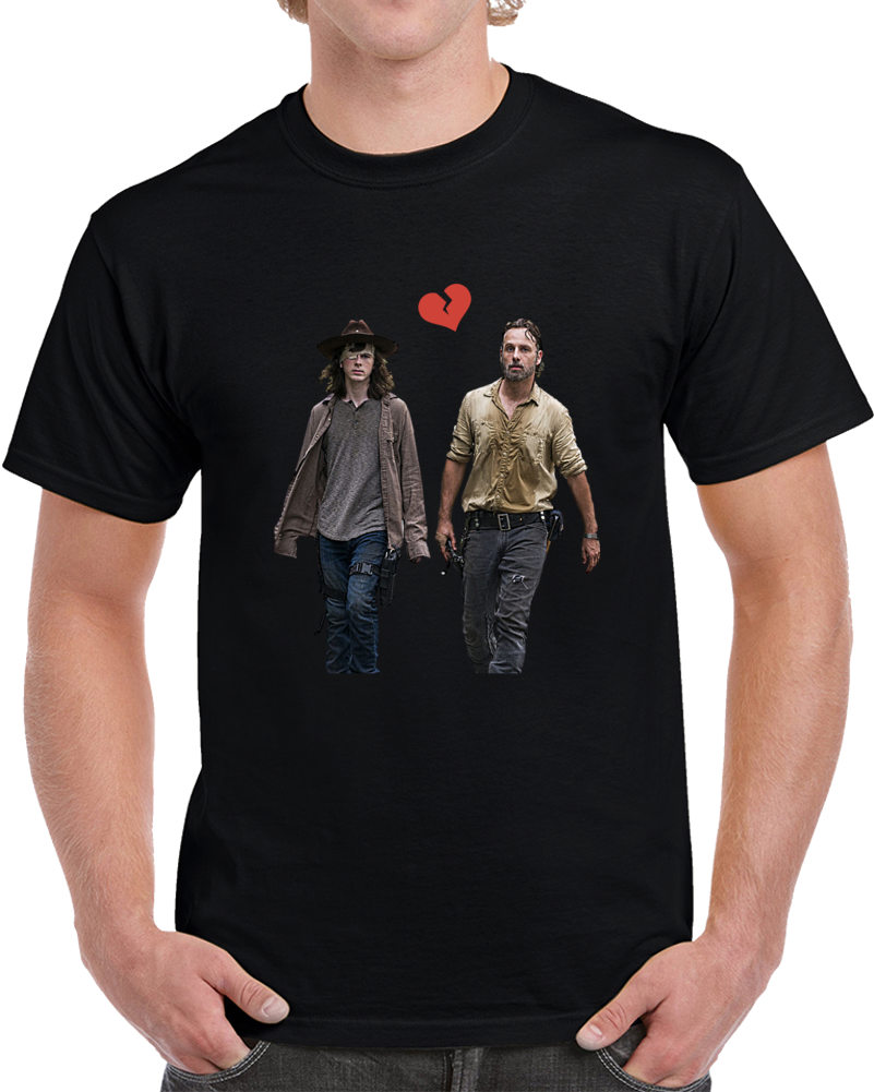 Rick And Carl Grimes Heartbreak T-shirt Unisex The Walking Dead Tv Show Gift Tee