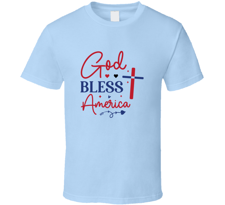 God Bless America Patriotic Tee Usa Pride Tshirt American Flag T Shirt