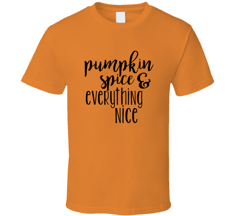 Pumpkin Spice And Everything Nice Tee Cool Fall Holiday Flavor Novelty T Shirt