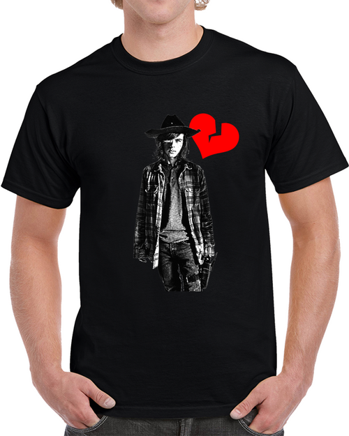 Carl Grimes Heartbreak The Walking Dead Novelty T Shirt Chandler Riggs Tee Gift