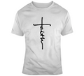Faith Cross T-shirt Novelty Christian Fashion Glam Religious Gift Jesus Tee Top