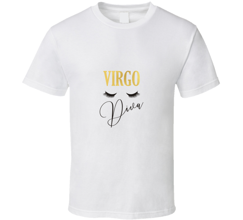Fun Virgo Zodiac Diva Eyelash Tee Sarcastic Tshirt Novelty Gift T Shirt