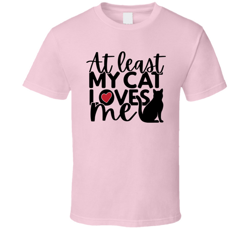 At Least My Cat Loves Me Tee Kitty Lover Tshirt Feline Love T Shirt