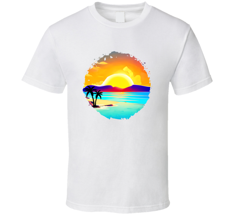 Beautiful Tropical Beach Sunset Tee Novelty Tropical Tshirt Summertime Lover T Shirt