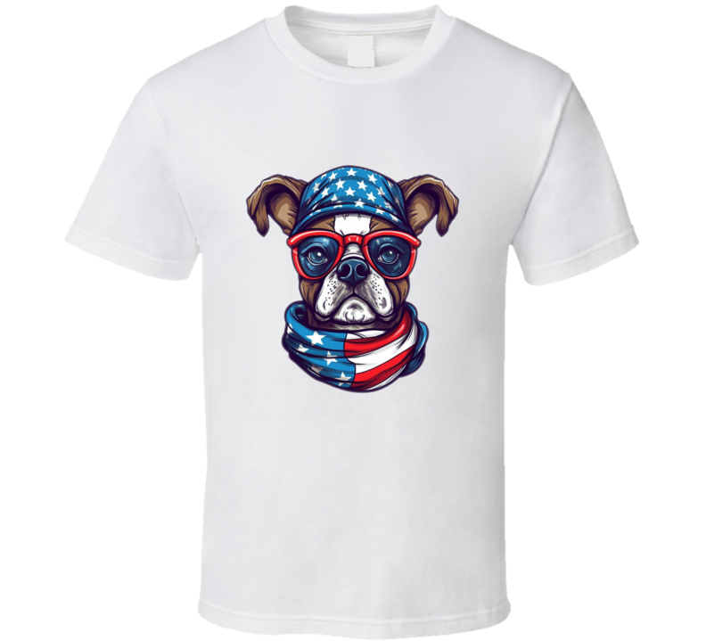 Very Cool Patriotic Dog Tee Usa Pride Tshirt July 4th T Shirt