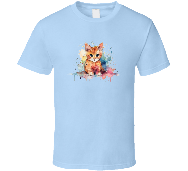 Pretty Painted Tabby Cat Tee Colorful Cat Lover Tshirt Feline Novelty T Shirt