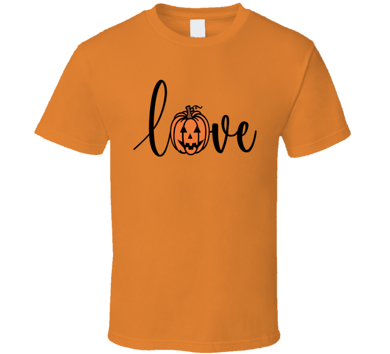 Scary Pumpkin Love Cute Halloween Tee Cool Fall T-shirt Holiday Novelty T Shirt
