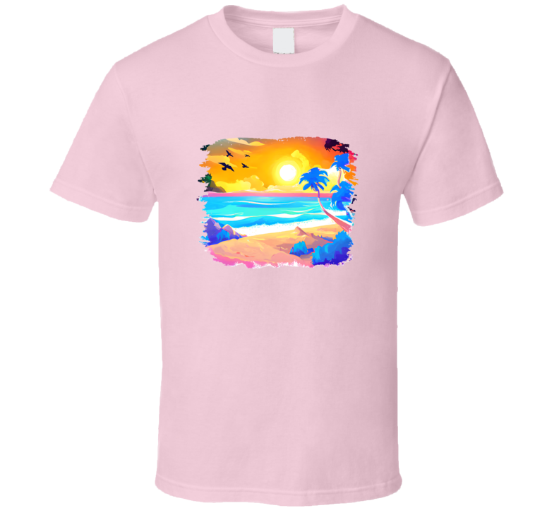 Gorgeous Tropical Beach Tee Novelty Vacation Tshirt Summertime Lover T Shirt