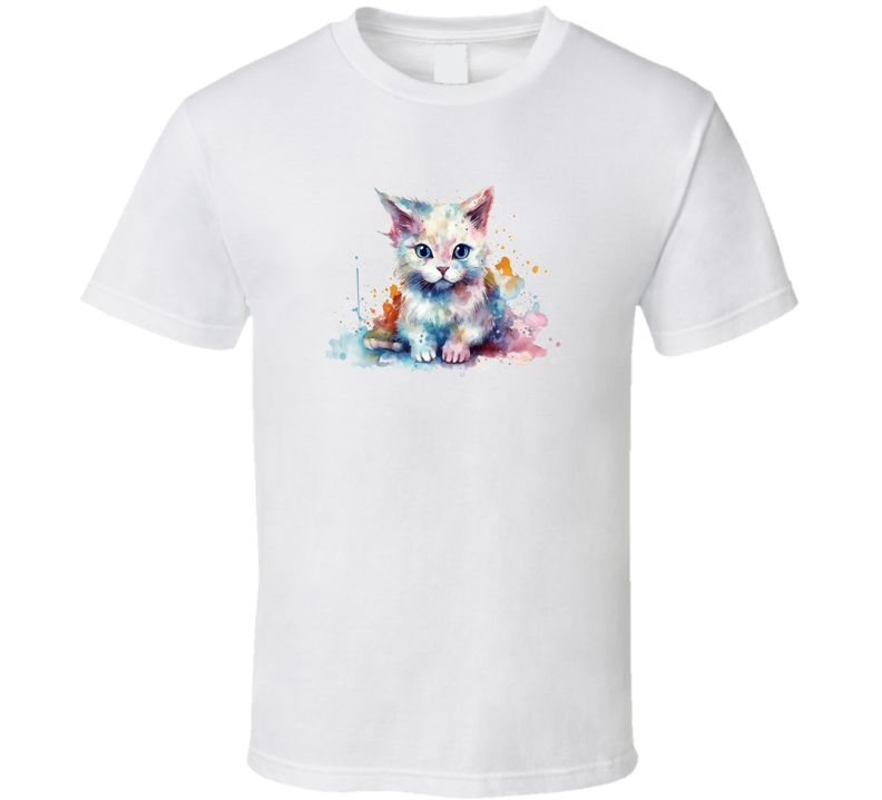 Cat Painted Tee Pretty Cat Lover Tshirt Feline Novelty T Shirt