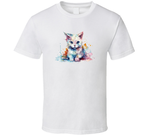 Cat Painted Tee Pretty Cat Lover Tshirt Feline Novelty T Shirt