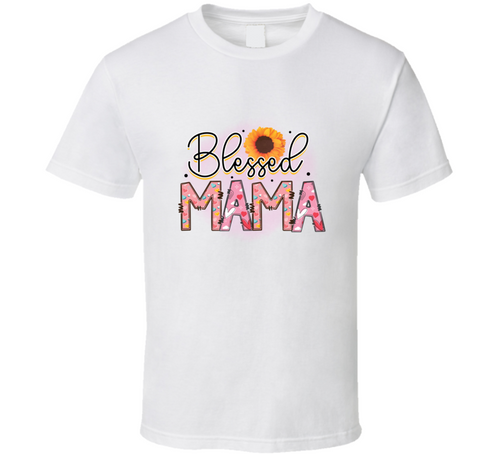 Blessed Mama Tshirt Cute Mother's Day Tee For Mom Flower T Shirt