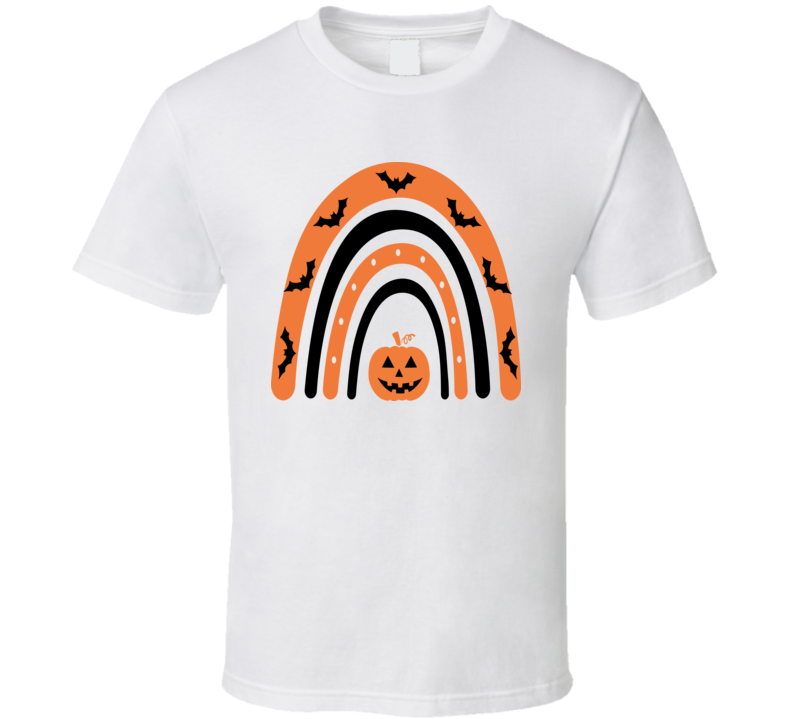 Cute Halloween Rainbow Tee Cool Fall T-shirt Holiday Novelty T Shirt