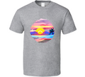 Pretty Sunset Beach Watercolor  Tee Novelty Ocean Sea Tshirt Summertime Lover T Shirt