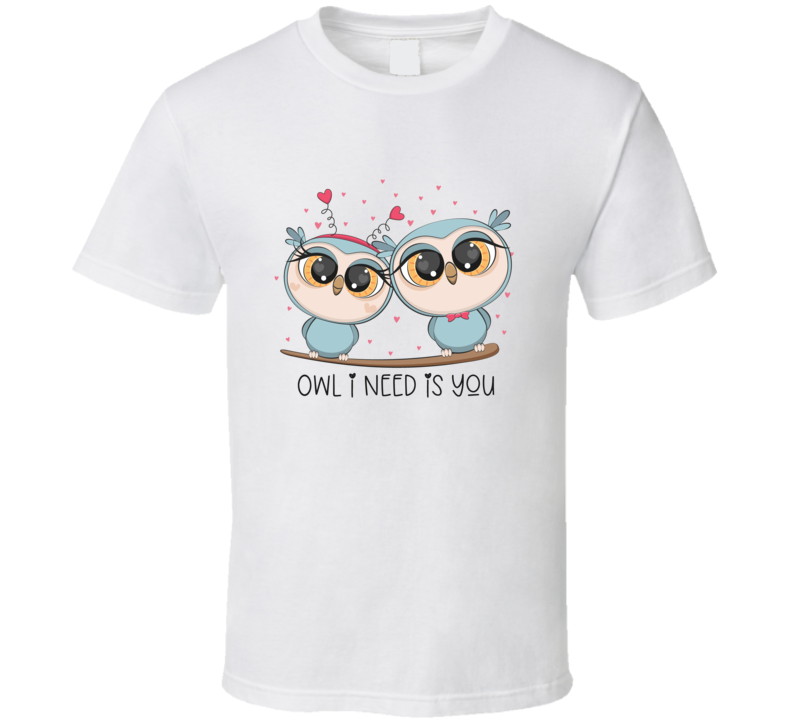 Owl Couple Cute Lovable Tee New Romantic Lovebirds Novelty T Shirt