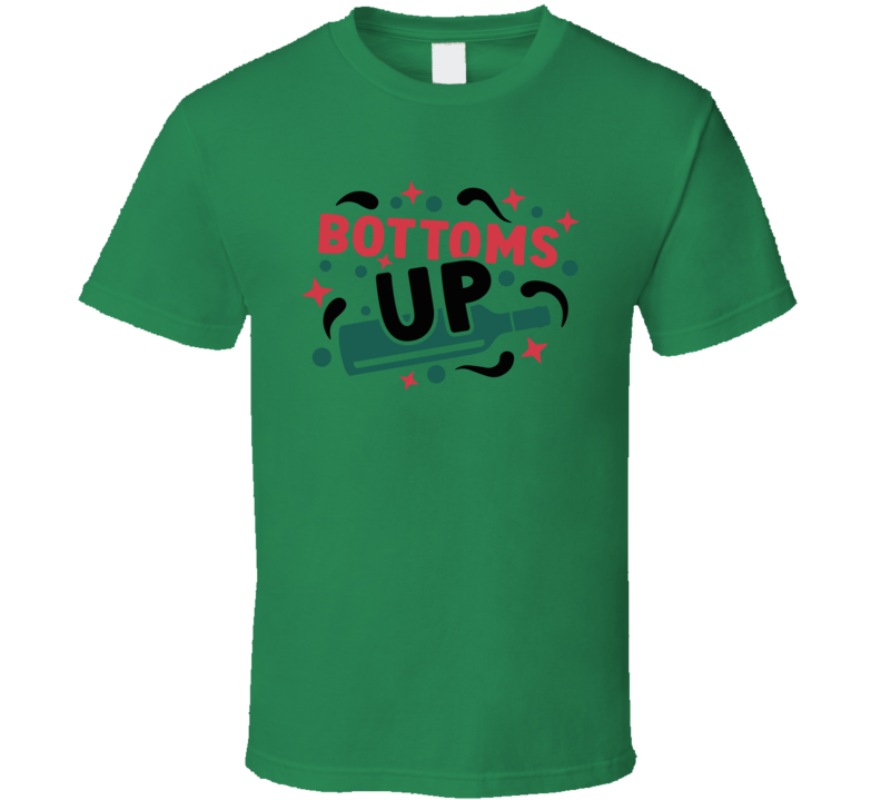Bottoms Up Tee Fun Drinking Christmas Tshirt Holiday T Shirt