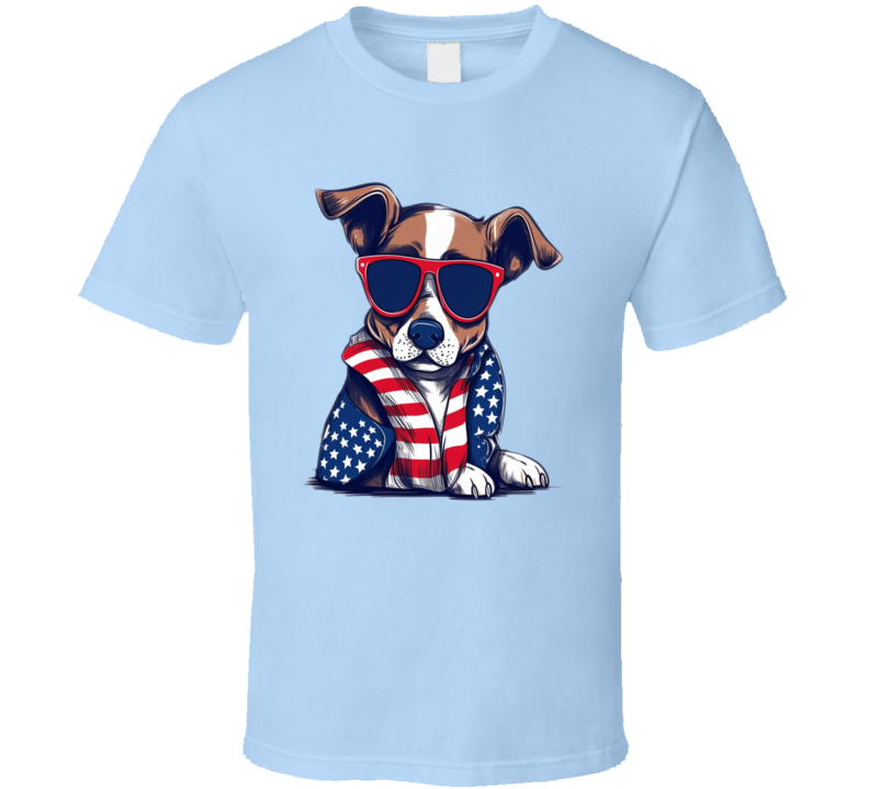 Patriotic Dog Tee Cool Usa Pride Tshirt July 4th T Shirt