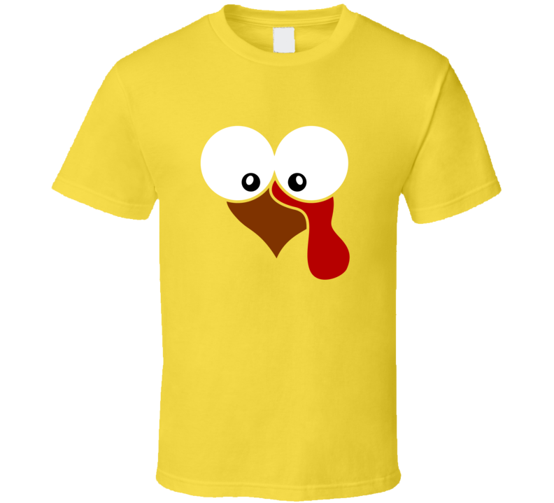 Turkey Face Tee Cool Fall Holiday Autumn Novelty Funny Thanksgiving T Shirt