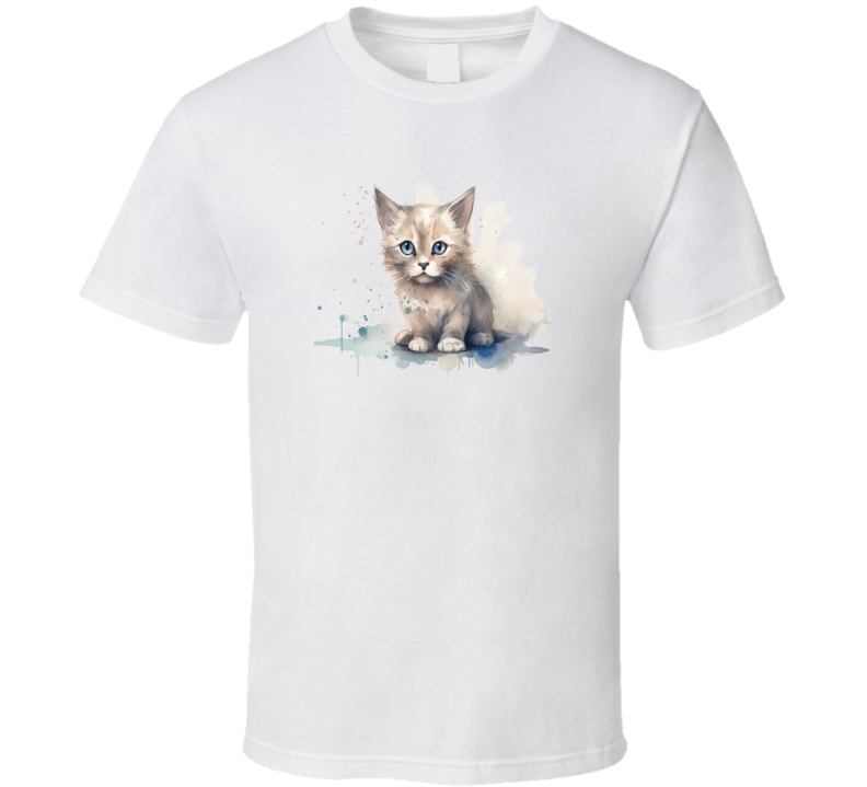 Pretty Painted Cat Tee Colorful Kitty Cat Lover Tshirt Feline Novelty T Shirt