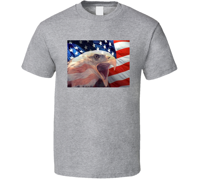 American Eagle Patriotic T-Shirt USA Flag Novelty Unisex Tee America Pride New