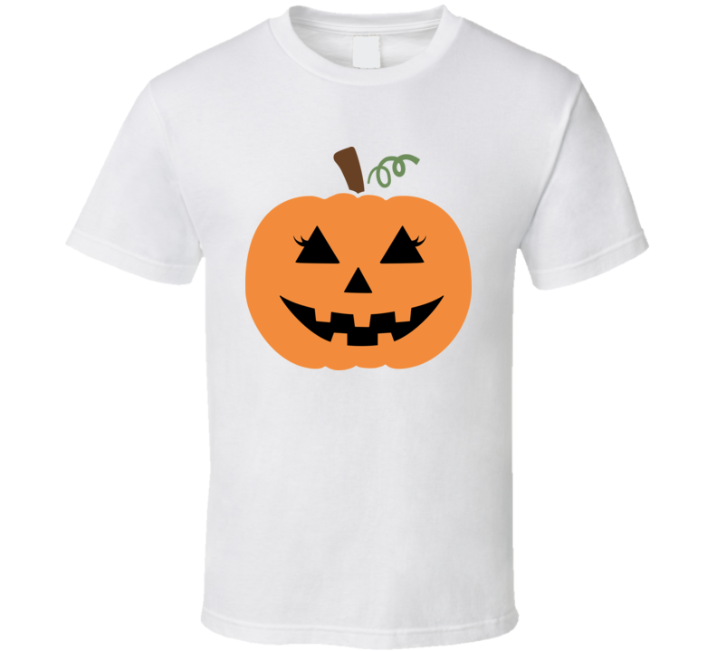 Cute Girl Pumpkin Halloween Tee Cool Fall T-shirt Holiday Novelty T Shirt