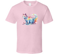 New Cat Painted Tee Colorful Cat Lover Tshirt Feline Novelty T Shirt