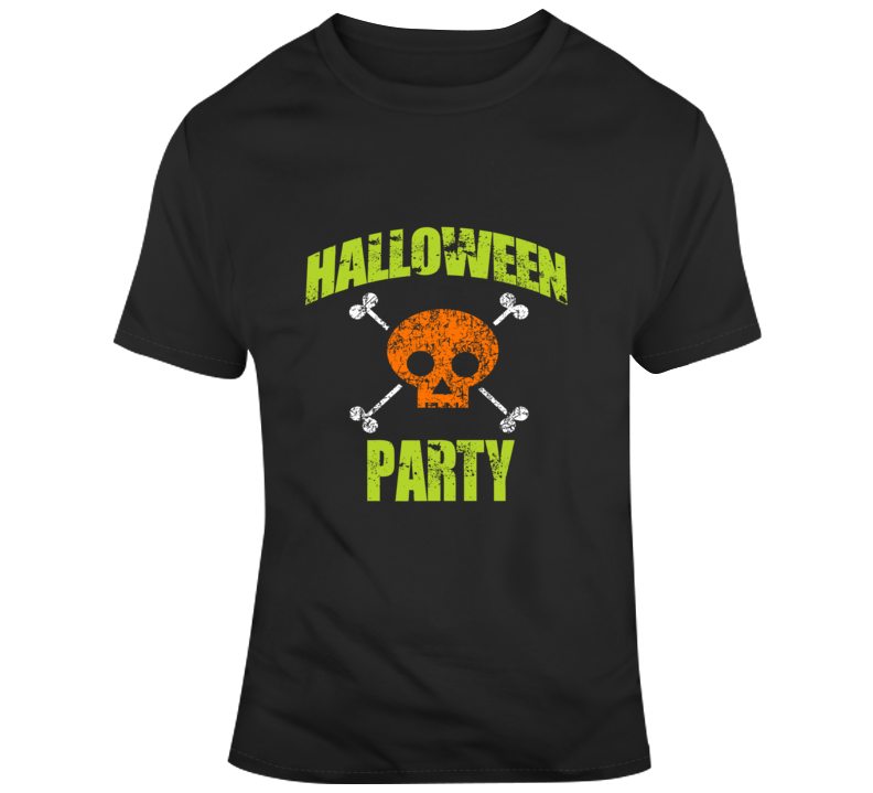 Halloween Party Skull Crossbones T-shirt Unisex Novelty Funny Holiday Gift Tee