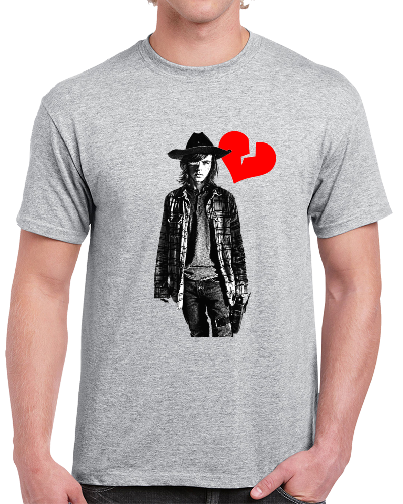 Carl Grimes Heartbreak The Walking Dead Novelty T Shirt Chandler Riggs Gift Tee