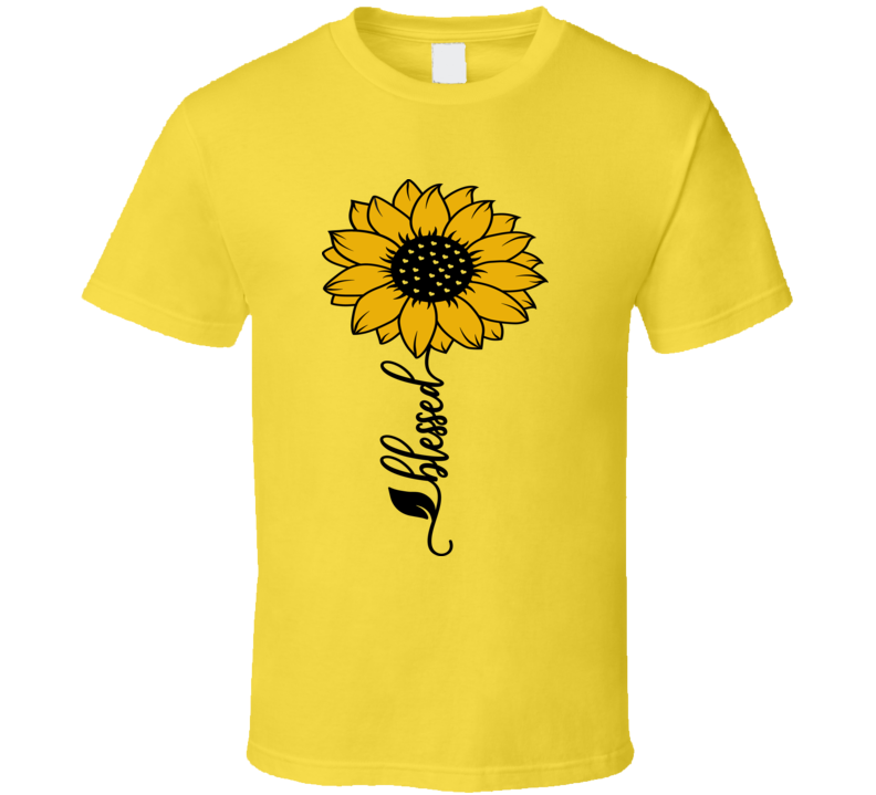 Colorful Radiant Blessed Sunflower-inspired Tee Golden Tshirt Novelty Gift T Shirt