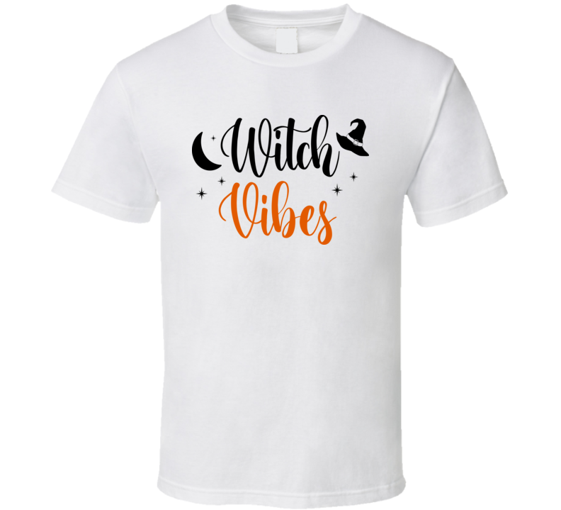 Witch Vibes Funny Halloween Tee Cool Fall T-shirt Holiday Novelty T Shirt