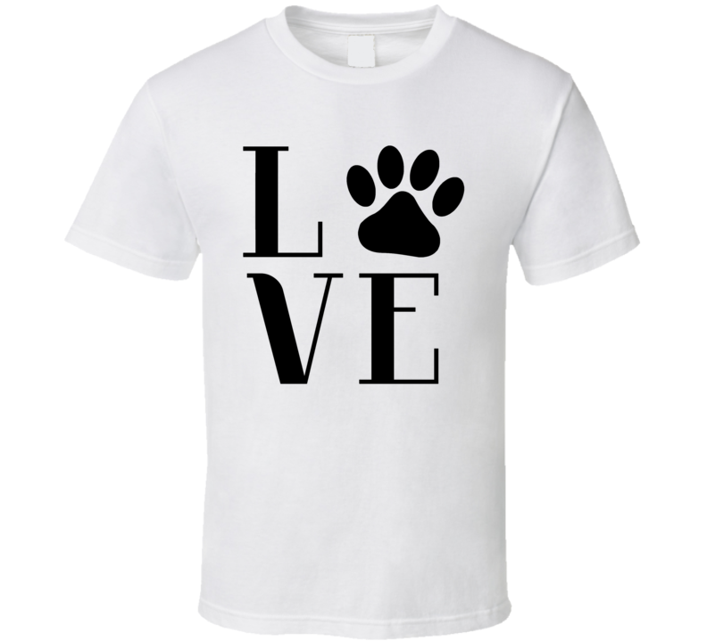 Love Paw Print Tee Novelty Cat And Dog Lover  Lover T Shirt