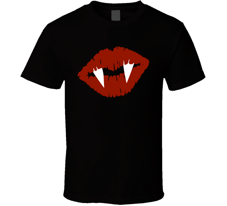 Vampire Mouth Lips And Fangs Halloween Tee Cool Fall T-shirt Holiday Novelty T Shirt
