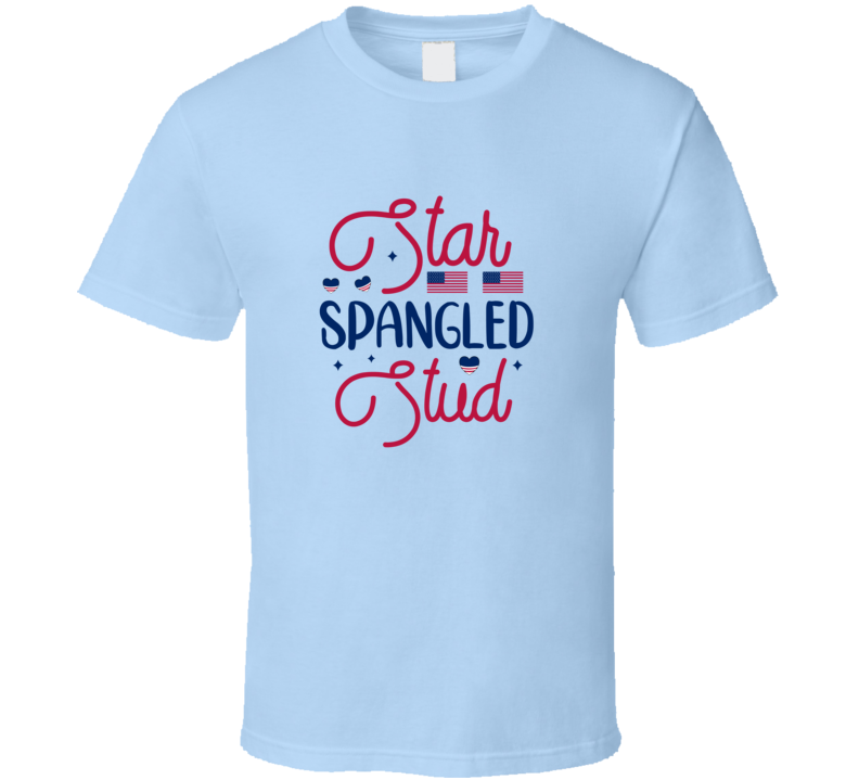 Star Spangled Stud Patriotic Tee Usa Pride Tshirt American Flag T Shirt
