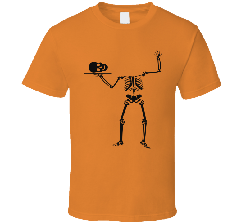 Skeleton With It's Head On A Plate Funny Halloween Tee Cool Fall T-shirt Holiday Novelty T Shirt