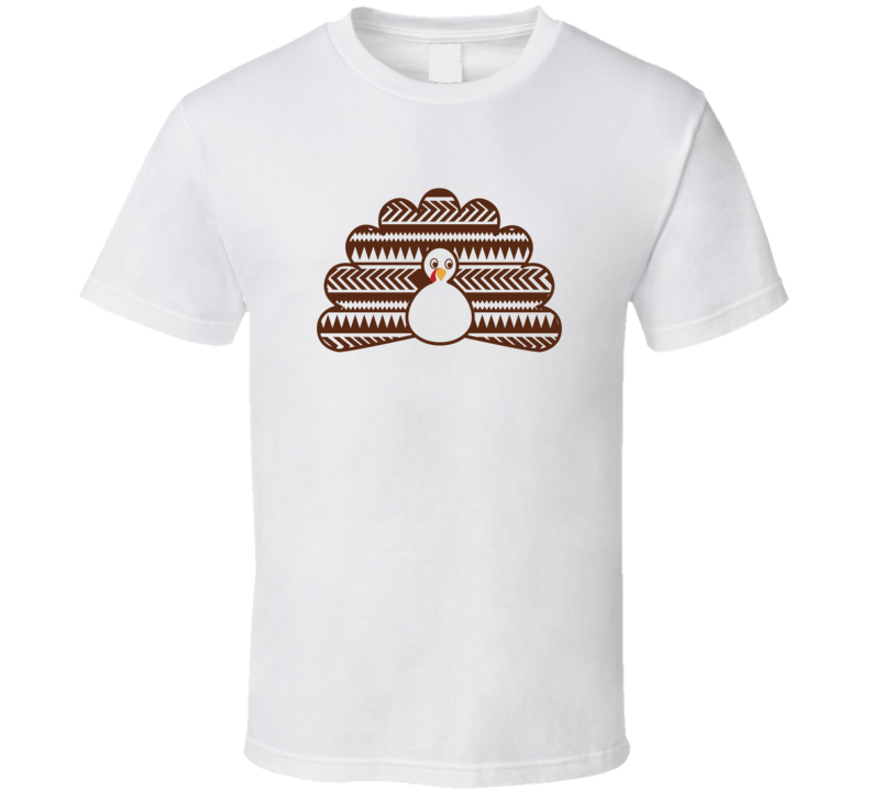 Aztec Turkey No Fill Tee Cool Fall Holiday Autumn Novelty Thanksgiving T Shirt