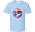 Palm Trees Beach Watercolor Tee Novelty Ocean Sea Tshirt Summertime Lover T Shirt
