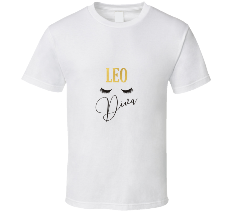 Fun Leo Zodiac Diva Eyelash Tee Sarcastic Tshirt Novelty Gift T Shirt