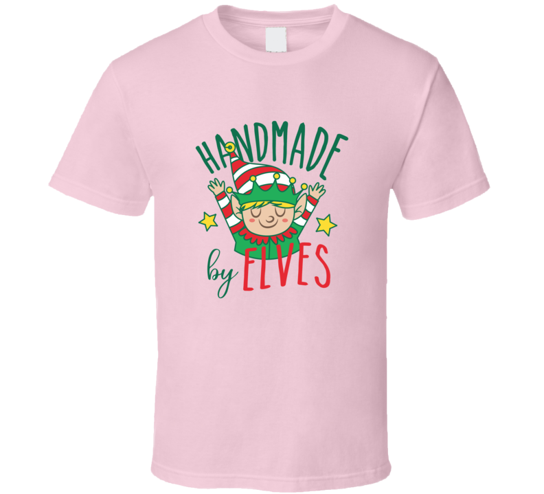 Handmade By Elves Tee Very Cool Novelty Holiday Spirit Christmas T Shirt