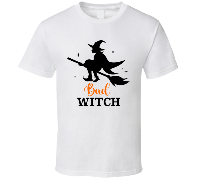 Bad Flying Witch Halloween Tee Cool Fall T-shirt Holiday Spooky Novelty T Shirt